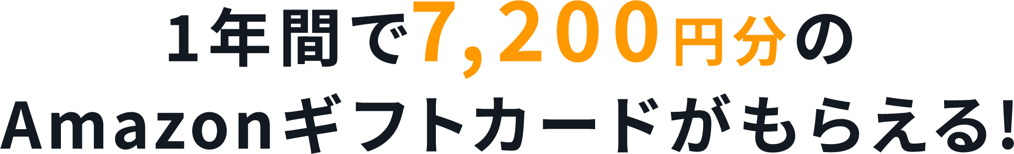 1年間で7,200円分のAmazonギフトカードがもらえる